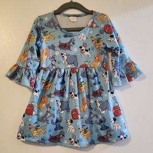 Charming Cartoon Print Dress for Kids